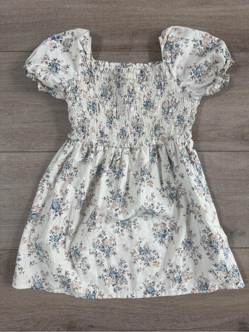 Carter's Cream Floral Smocked Puff Sleeve Dress